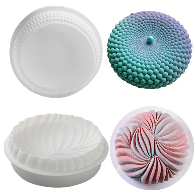 Kitchen Gadgets Deals - รอบมูสเค้กสําหรับเบเกอรี่ขนาดใหญ่ Dunes แม่พิมพ์ซิลิโคน 3D เรขาคณิตไข่มุก Pastry