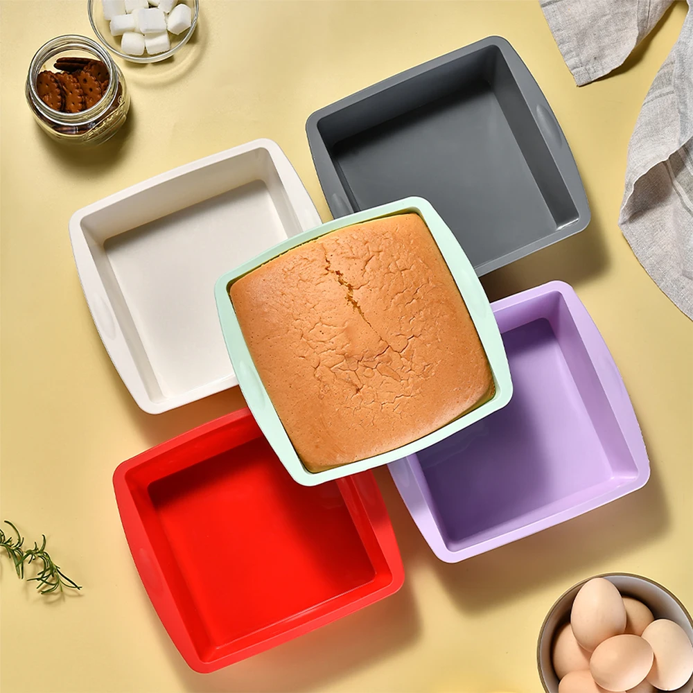 Kitchen Gadgets Deals - แม่พิมพ์เค้กซิลิโคนทรงสี่เหลี่ยม1/4ชิ้นถาดอบแบบง่ายสำหรับเค้กเครื่องมือทำครัวทนทานและอุปกรณ์เสริมสำหรับใช้ในบ้าน