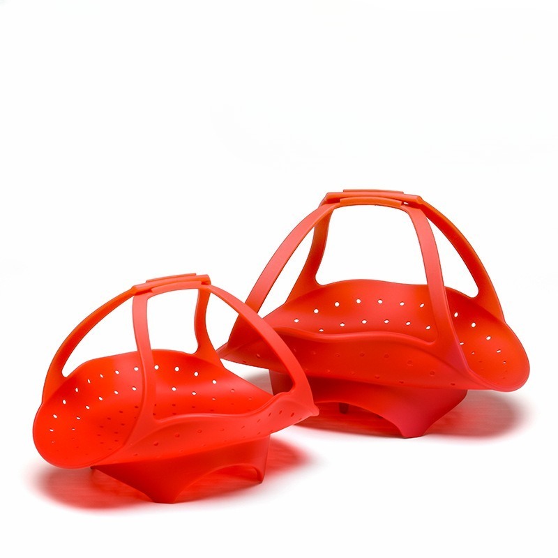 Silicone Steamer Basket - ตะกร้านึ่งพร้อมส่วนต่อขยายซิลิโคนและพับสําหรับอาหารผักและผลไม้ลิ้นชักนึ่งถาดนึ่งเครื่องมือห้องครัว