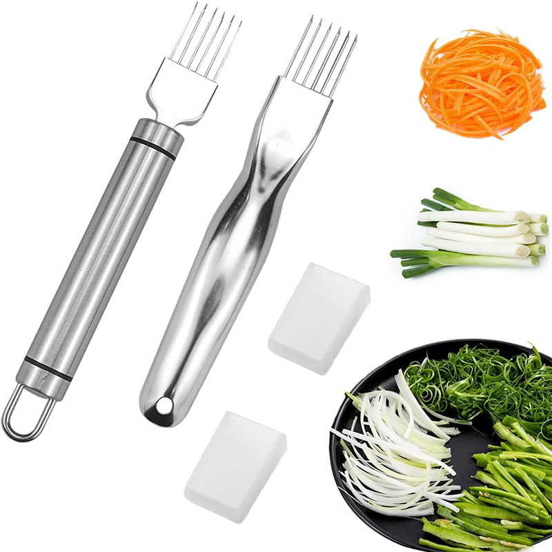 Kitchen Gadgets Green - สแตนเลสสับสีเขียวหัวหอมมีด Scallion เครื่องตัดมีดเครื่องตัดหัวหอมเครื่องตัดผักผลไม้ Shredder Gadget ครัว