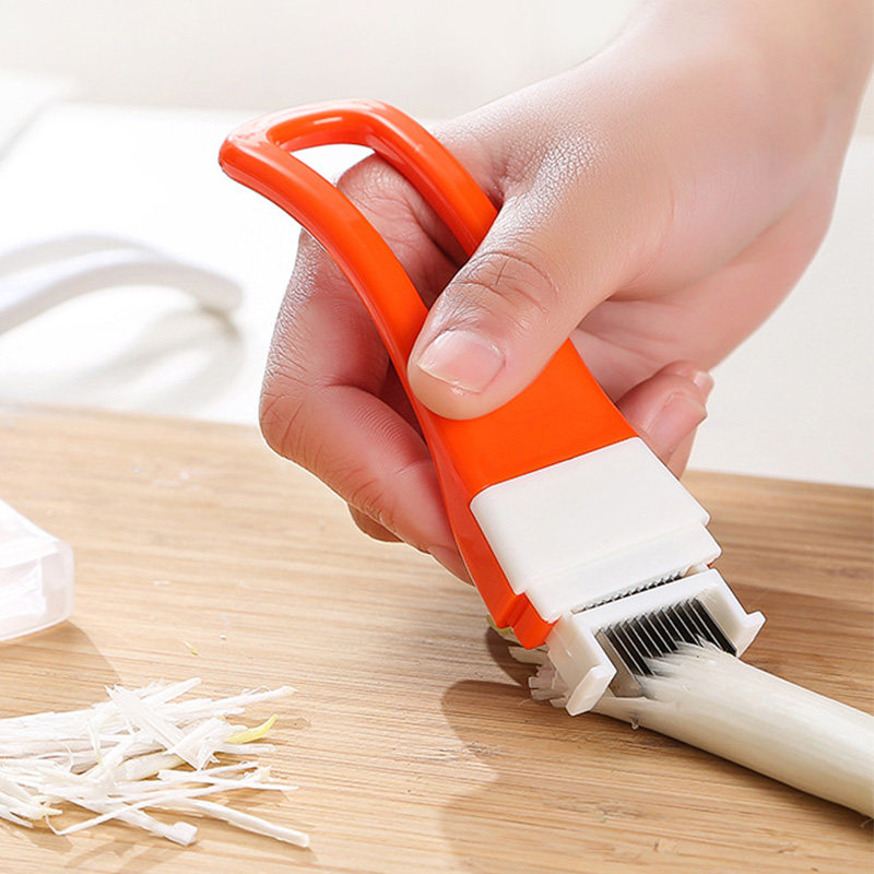 Kitchen Gadgets Green - มีดหั่นต้นหอม, เครื่องหั่นต้นหอมอเนกประสงค์, เครื่องมือตัดในครัวเรือน, อุปกรณ์ตัดต้นหอมแบบพกพา