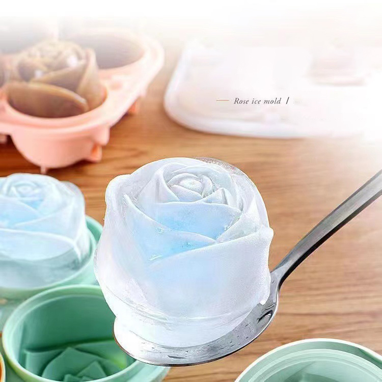 Kitchen Gadgets Deals - 3D Rose Ice แม่พิมพ์ 4 หลุม