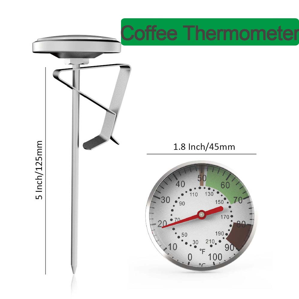 Kitchen Gadgets Deals - 0-100 ° C เครื่องวัดอุณหภูมิอาหารสแตนเลสกาแฟนมเครื่องวัดอุณหภูมิปรับ CLAMP ครัวอาหารทําอาหารเครื่องดื่มเครื่องมืออุปกรณ์เสริม