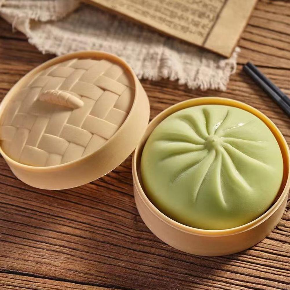 Silicone Steamer Basket - ตะกร้าอบไอน้ำขนาดเล็ก 6 ซม. ของเล่นจำลองขนมปัง การ์ตูนสีสันสมจริง ของเล่นบีบแล้วคืนรูปช้าๆ