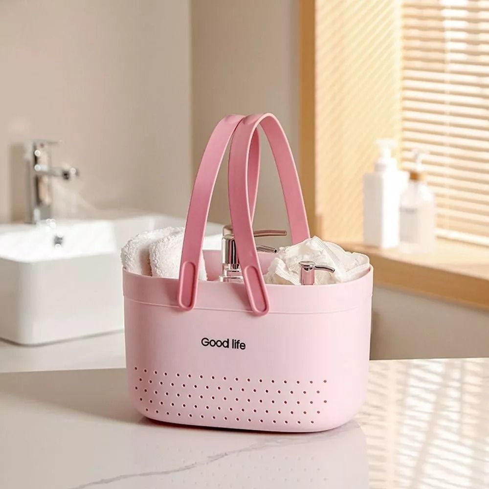 Silicone Steamer Basket - ตะกร้าซักผ้าพลาสติกแบบใหม่ ขนาดใหญ่ พกพาสะดวก ตะกร้าอาบน้ำซิลิโคนแบบมีหูหิ้ว ตะกร้าเก็บของจุกจิกสำหรับหอพัก