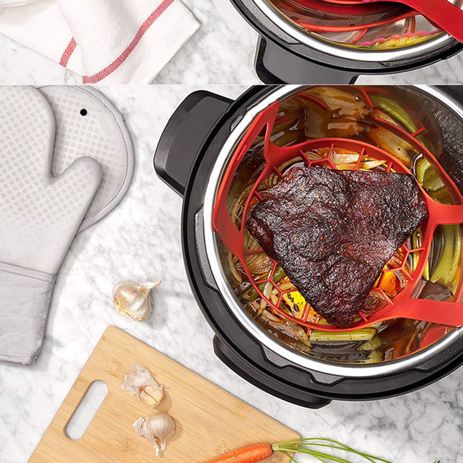 ชุดอุปกรณ์ครัวซิลิโคน 4 ชิ้น ถ - Silicone Steamer Basket บทวิจารณ์และราคา