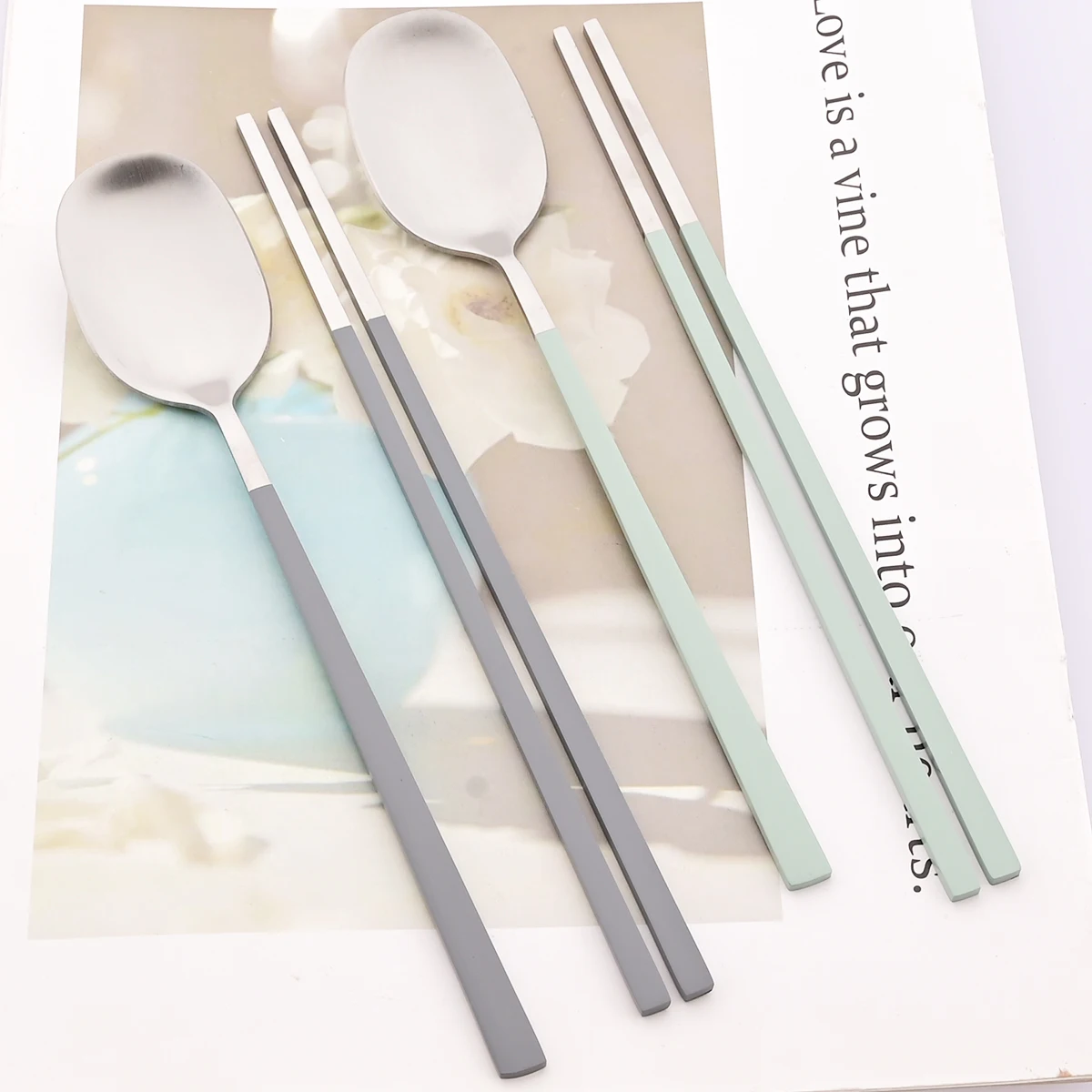 2 ชิ้นช้อนอาหารค่ําซูชิตะเกียบ - Kitchen Gadgets Green บทวิจารณ์และราคา