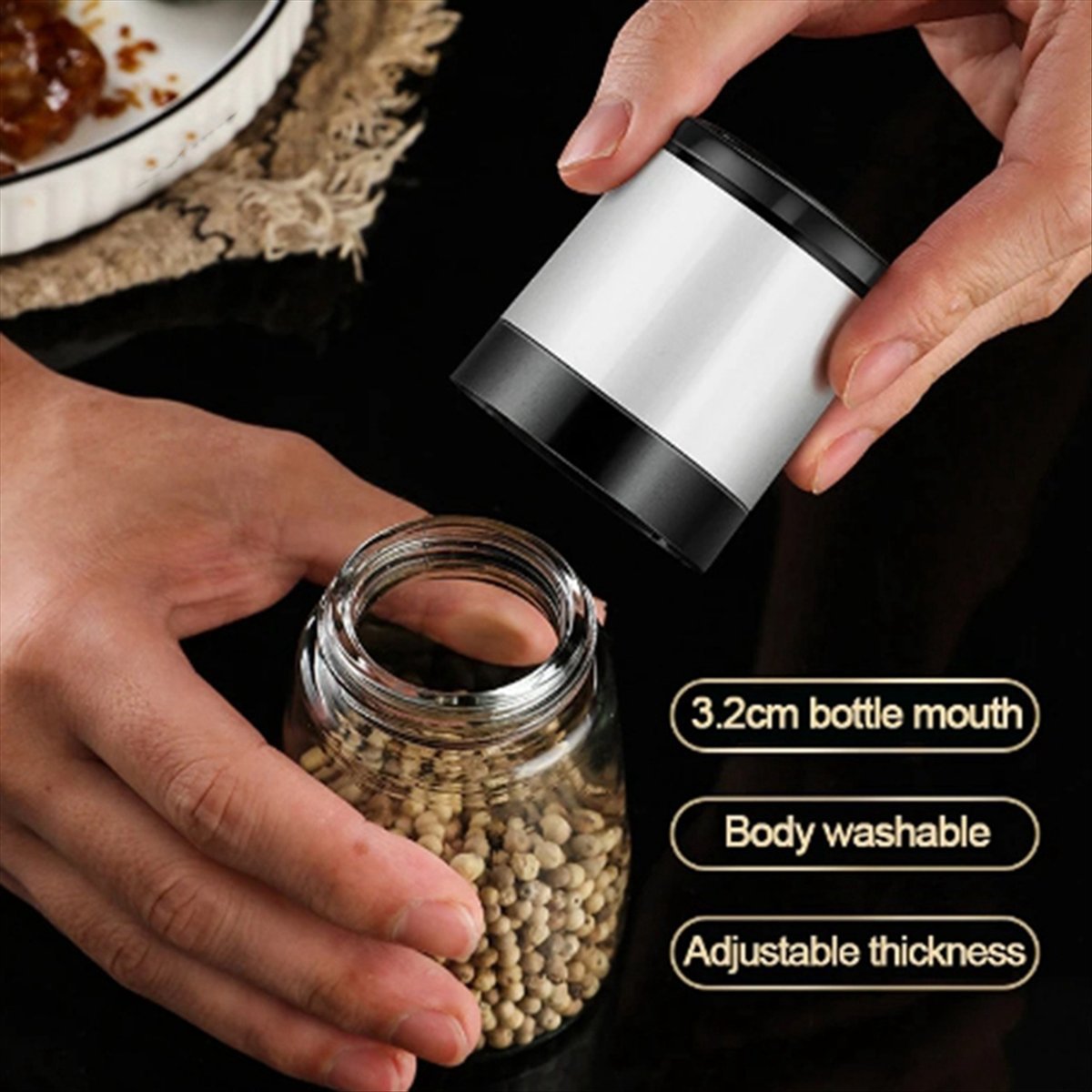 เครื่องบดเกลือพริกไทยแบบมือหมุ - Kitchen Gadgets Kitchen บทวิจารณ์และราคา