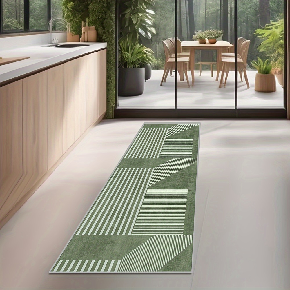 พรมลายทางสีเขียว VIKAMA พรมปูพ - Kitchen Gadgets Green บทวิจารณ์และราคา