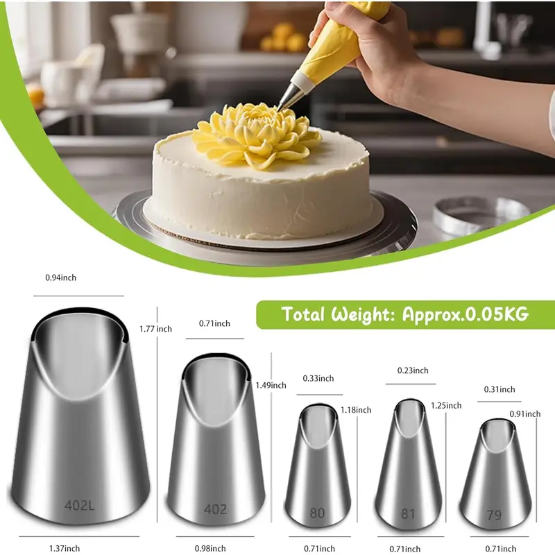 ชุดหัวฉีดสแตนเลส 5 ชิ้น, หัวฉี - Kitchen Gadgets Deals บทวิจารณ์และราคา