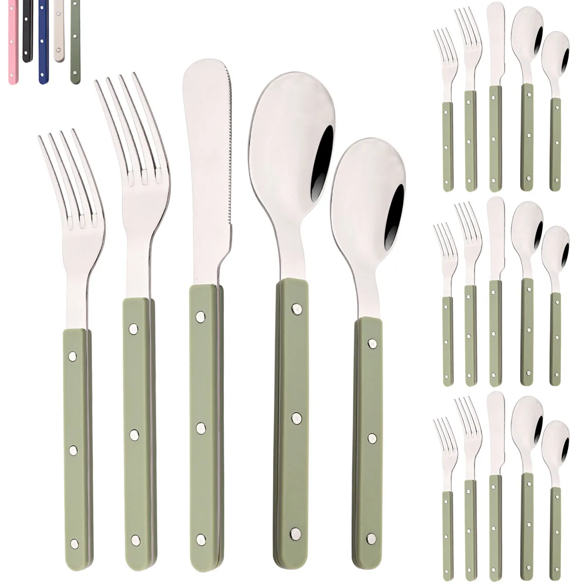 ชุดช้อนส้อม 20 ชิ้น ด้ามจับอะค - Kitchen Gadgets Green บทวิจารณ์และราคา