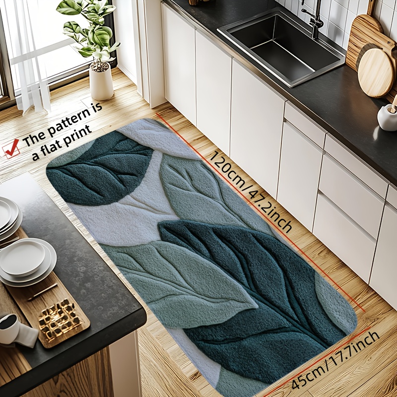 พรมเช็ดเท้าลายใบไม้สีเขียว – พ - Kitchen Gadgets Green บทวิจารณ์และราคา