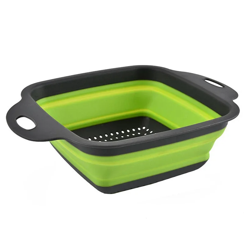 ใหม่พับตะกร้าล้างผักผักผลไม้กร - Silicone Steamer Basket บทวิจารณ์และราคา