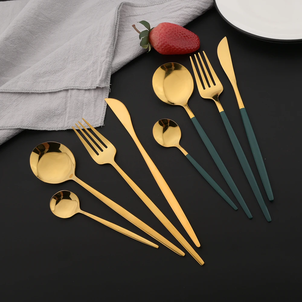 16 ชิ้นสีเขียวทองอาหารเย็นสแตน - Kitchen Gadgets Green บทวิจารณ์และราคา
